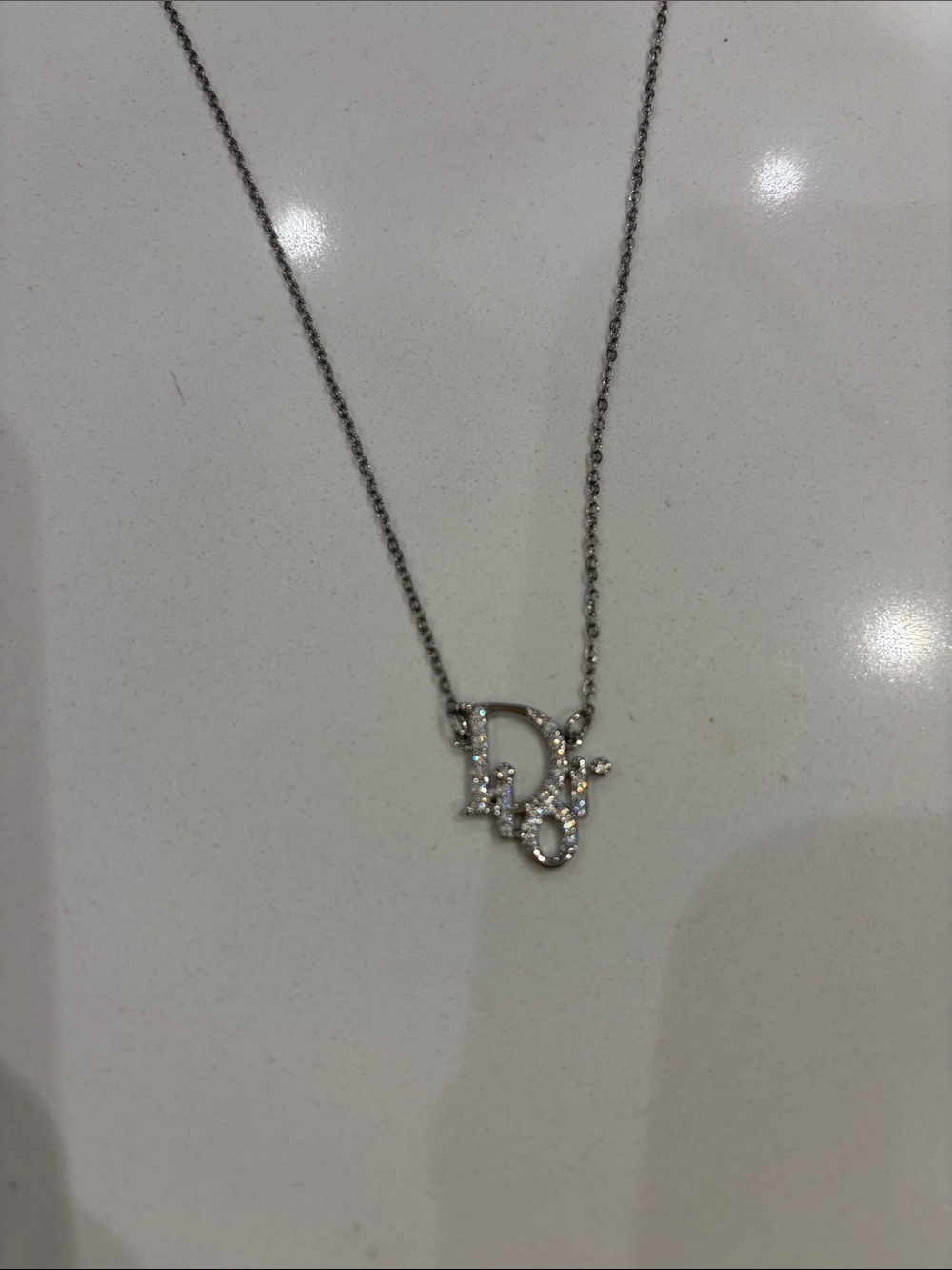 Dior Silver Crystal Necklace